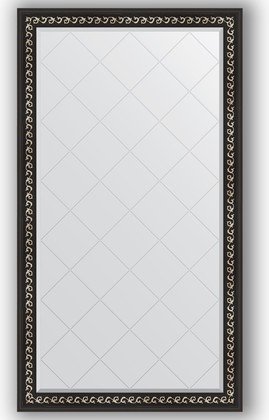 Зеркало Evoform Exclusive-G 950x1690 с гравировкой, в багетной раме 81мм, чёрный ардеко BY 4397