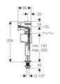Впускной клапан бачка Geberit тип 340, подвод воды снизу, 1/2" 136.726.00.1