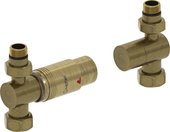 Автоматический терморегулятор Сунержа прямой G1/2"НРxG3/4"НГ, набор, состаренная бронза 05-1420-0000