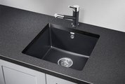 Кухонная мойка Granula 4451, 455x460, универсальный монтаж, кварц, Шварц (чёрный металлик) 4451, ШВАРЦ