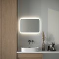 Зеркало с матированием и LED-подсветкой Defesto, 21W, 70x50см, сенсорный выключатель, нейтральный белый свет DF 3804SH