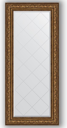 Зеркало Evoform Exclusive-G 700x1600 с гравировкой, в багетной раме 109мм, виньетка состаренная бронза BY 4169