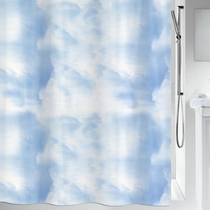 Штора для ванной Spirella Cirrus, 180x200см, текстиль, голубой 1019184