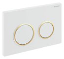 Смывная клавиша для унитаза Geberit Omega20 двойной смыв, белый, золото 115.085.KK.1