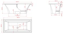 Ванна Astra-Form Лотус 185x85, прямоугольная, отдельностоящая, литьевой мрамор 01010036