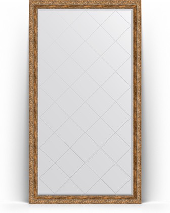 Зеркало Evoform Exclusive-G Floor 1100x2000 пристенное напольное, с гравировкой, в багетной раме 85мм, виньетка античная бронза BY 6354