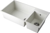 Кухонная мойка Omoikiri Tedori 85-2-U-BE, две чаши, Tetogranit, ваниль 4993941