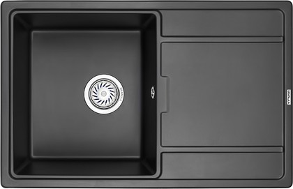 Кухонная мойка Granula 7804, 780x500, накладная, с крылом, кварц, Турмалин 7804, ТУРМАЛИН