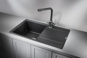 Кухонная мойка Granula 7804, 780x500, накладная, с крылом, кварц, Турмалин 7804, ТУРМАЛИН