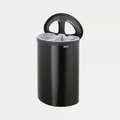 Бак для белья Brabantia, 55л, двухсекционный, овальный, стальной, чёрный 242366