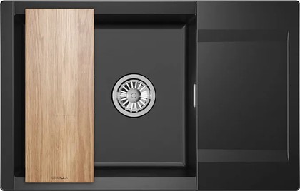 Кухонная мойка Granula Estetica ES-7807, 780x500, с крылом, кварц, Турмалин 7807, ТУРМАЛИН
