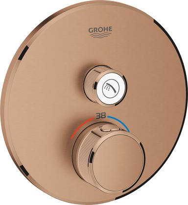 Термостат для душа Grohe Grohtherm SmartControl круглый, 1 потребитель, тёплый закат матовый 29118DL0