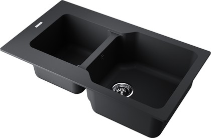 Кухонная мойка Omoikiri Maru 86-2-BL без крыла, Tetogranit, чёрный 4993284