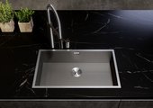 Кухонная мойка Blanco Zerox 700-IF, отводная арматура, тёмная сталь 526246