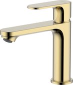 Смеситель для раковины Aquatek Альфа, без донного клапана, золото шлифованное AQ1910BG