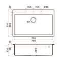 Кухонная мойка Omoikiri Tedori 79-EV, Tetogranit, эверест 4993954
