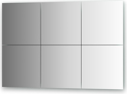 Зеркальная плитка Evoform Refractive с фацетом 10мм, комплект 6шт, квадрат 30х30см, серебро BY 1507