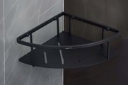 Полка угловая Aquatek 218x218x75, чёрный матовый AQ4926MB