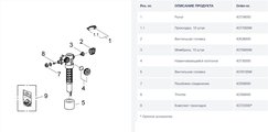 Наполнительный клапан Grohe для встроенного бачка, латунный нипель 43537000