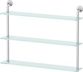 Полка для ванной Ellux 3-х ярусная 80см, хром, стекло ELE 045