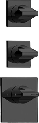 Термостат Bossini Apice, с отдельными панелями, на 2 потребителя, внешняя часть, чёрный матовый Z035203.073