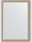 Зеркало Evoform Exclusive-G 1280x1830 с фацетом и гравировкой, в багетной раме 70мм, состаренное серебро с плетением BY 4476