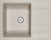 Кухонная мойка Granula 6503, 650x500, накладная, с крылом, кварц, Пирит 6503, ПИРИТ