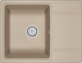 Кухонная мойка Granula 6503, 650x500, накладная, с крылом, кварц, Песок 6503, ПЕСОК