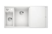 Кухонная мойка Blanco Axia III 6S, клапан-автомат, доска из белого стекла, чаша слева, белый 524657