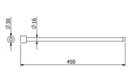 Держатель для полотенец Kludi Vela R одинарный, 450, чёрный матовый 5897739S
