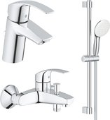 Набор смесителей для ванны Grohe Eurosmart с душевым гарнитуром, хром 129153
