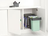 Встраиваемые мусорные вёдра Brabantia Sort&Go 2x15л, светло-зеленый, темно-серый 232503