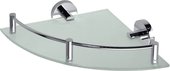 Полка для ванной угловая Bemeta Omega 255x255, с ограждением, хром, стекло 104202162