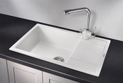 Кухонная мойка Granula 7805, 780x500, накладная, с крылом, кварц, Арктик 7805, АРКТИК
