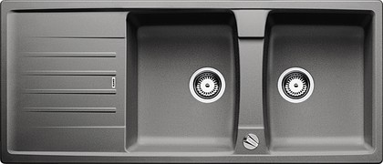 Кухонная мойка оборачиваемая с крылом, с клапаном-автоматом, гранит, алюметаллик Blanco Lexa 8S 514701