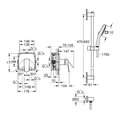 Душевая система Grohe Cubeo, смеситель встроенный, душевой гарнитур Tempesta Cube 110, хром 1053350000