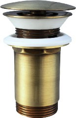 Донный клапан для умывальника RAV Slezak Click-Claсk, круглая крышка, бронза MD0484SM