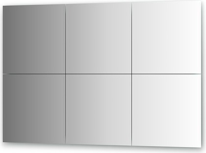 Зеркальная плитка Evoform Refractive с фацетом 15мм, комплект 6шт, квадрат 40х40см, серебро BY 1533