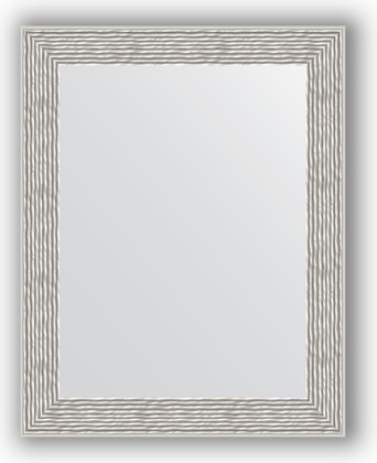 Зеркало Evoform Definite 380x480 в багетной раме 46мм, волна алюминий BY 3006