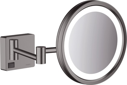 Зеркало косметическое Hansgrohe AddStoris, с LED подсветкой, шлифованный чёрный хром 41790340
