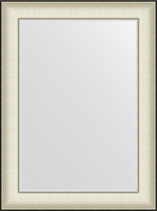 Зеркало Evoform Definite 58x78, в багетной раме, белая кожа с хромом 78мм BY 7626