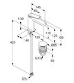 Смеситель на умывальник Kludi Decus 110, Push-Open, хром 542880575