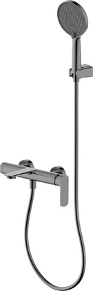 Смеситель для ванны AQUAme Monza, душевой набор 3jet, gun metal AQM6312GM