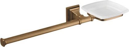 Полотенцедержатель Colombo Portofino, с мыльницей из матового стекла, бронза SX.bronze