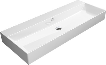 Раковина GSI Kube X 1200x470, без отверстия для смесителя, с переливом, белый глянцевый 9424PCS011