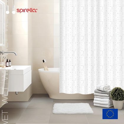Штора для ванной Spirella Wet, 180x180см, текстиль, белая 1040749