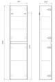 Подвесной пенал Aqwella Geometria 150x35см с двумя дверьми в цвете шалфей зеленый GE0535SH