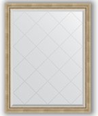 Зеркало Evoform Exclusive-G 930x1180 с фацетом и гравировкой, в багетной раме 70мм, состаренное серебро с плетением BY 4347