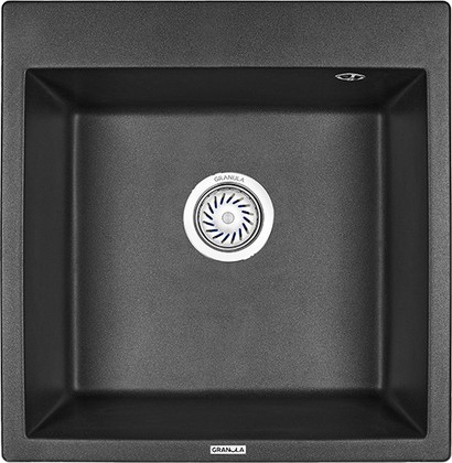 Кухонная мойка Granula 5102, 510x520, накладная, кварц,  Чёрный 5102, ЧЁРНЫЙ