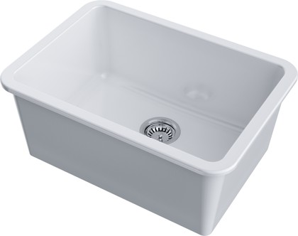 Кухонная мойка Omoikiri Torishima 67-U/I-WH Glossy, Natceramic, белый глянцевый 4993866